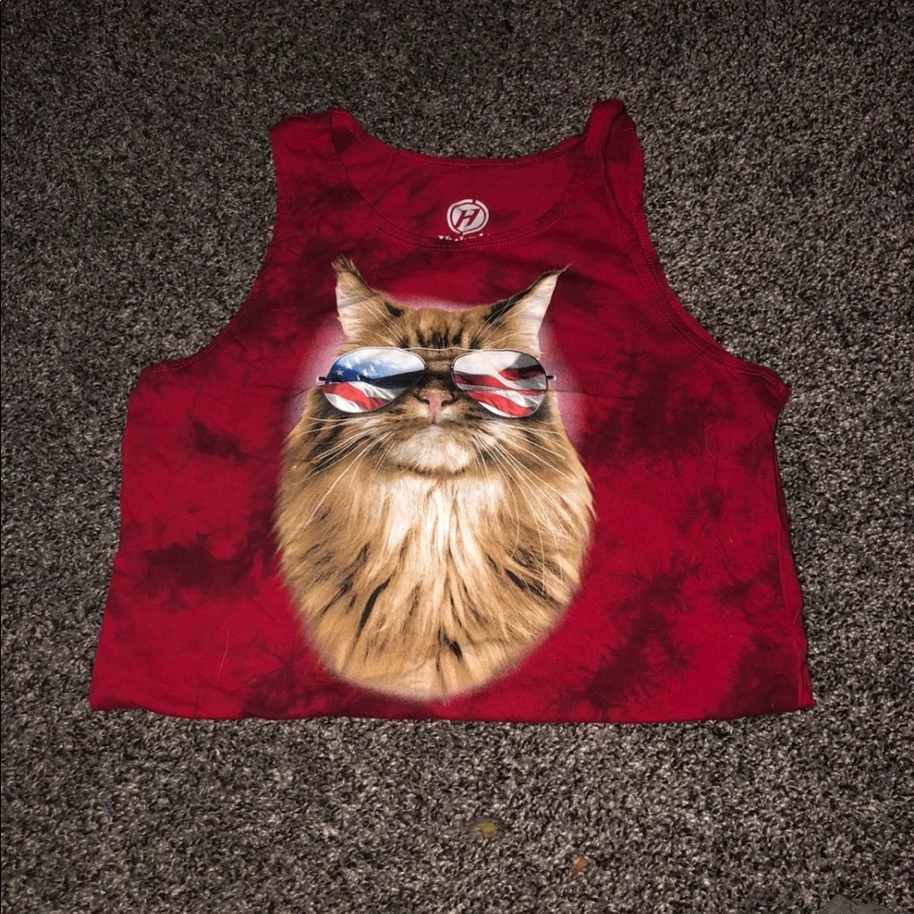 American flag cat tank